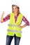 Young smile female builder in vest