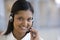 Young smiling call center woman