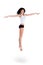 Young smiling dancer woman jumping
