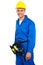 Young smiling industrial contractor