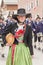 Young smiling Mark Eden provider in Dirndl the mountain protect Partenkirchen
