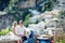 Young smiling tender romantic couple in Positano, Italy