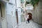 Young smiling tender romantic couple in Positano, Italy