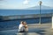 Young smiling tender romantic couple in Positano, Italy