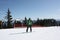 Young snowboard man sliding downhill.