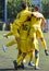 Young soccer players are happy after winning the match