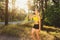 Young sportswoman drinking water after run, sport exercises, fit