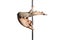 Young strong pole dance man isolated