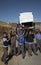 Young students and a school bus South Africa