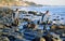 Young surfers head for the surf at Mountain Street Beach in Laguna Beach, California.