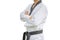 Young taekwondo black belt fighter training Karate posing. Man p