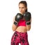 Young teenager girl the kickboxer