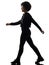 young teenager girl woman walking smiling shadow silhouette isol