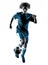 Young teenager soccer player man silhouette isolated