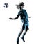 Young teenager soccer player man silhouette isolated