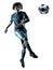 Young teenager soccer player man silhouette isolated