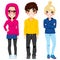 Young Teenagers Colorful Casual Clothes