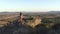 Young tourist and tuscan landscape