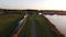 Young traveler discovers the beauty of the Netherlands on roller skates