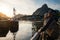 Young travellers in Reine village, Norway