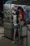 Young Vietnamese girls work in the evening at a road restaurant in the south of Vietnam