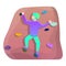 Young wall climber icon, cartoon style