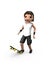 Young White 3D Male Standing on Skateboard