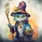 Young wise mystical wizard cat, ai generative illustration