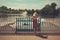 Young woman admiring boating lake