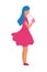 Young woman applying perfume semi flat color vector character