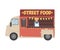 Young Woman as Street Food Vendor Standing at Truck Counter Vector Illustration
