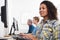 Young Woman Attending Computer Class