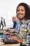 Young Woman Attending Computer Class