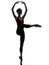 Young woman ballerina ballet dancer stretching warming up silho