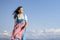 Young woman in bavarian traditional dress dirndl