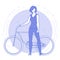 Young woman with bicicle