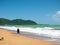 Young woman with blond hair on the beautiful Punta Tuna beach, Puerto Rico, USA