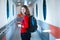 young woman boarding an aircraft