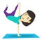 Young woman breakdancing vector illustration.