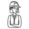Young woman builder avatar character