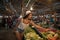 Young Woman Choosing Vegetables On Market Girl Shopping On Street Bazaar