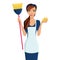 Young woman cleaner