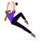 Young woman climbing on bouldering wall in artificial mountain park, gym. Climber upwards on rock, gripping up, of