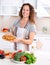 Young Woman Cooking Pizza