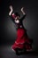 Young woman dancing flamenco