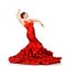 Young woman dancing flamenco