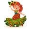 Young woman dancing salsa on festivals celebrated in Brazil Festa Junina, girl wear flower in head traditional fiesta