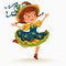Young woman dancing salsa on festivals celebrated in Portugal Festa de Sao Joao, girl in straw hat traditional fiesta