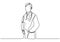 Young woman doctor continuous one line drawing. Vector portrait of doctors or nurse minimalism design