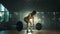 Young woman doing deadlift with heavy bar in gym, strong female athlete with muscular body lifting weights.